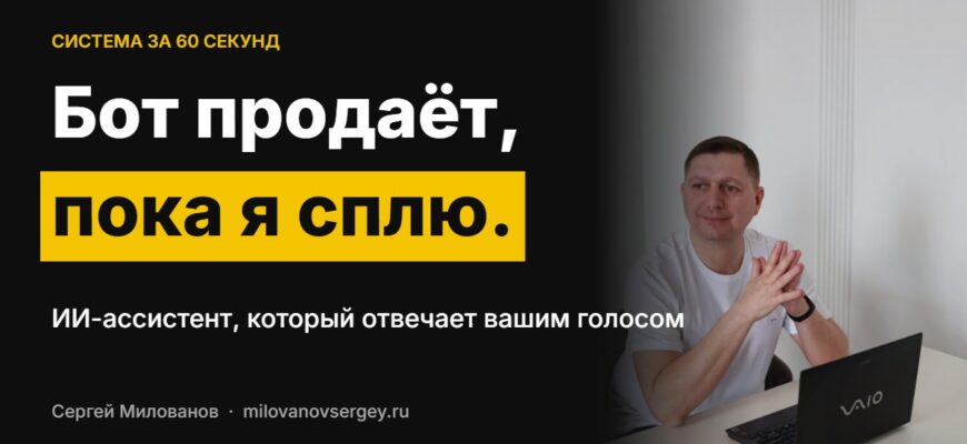 Бот продаёт, пока я сплю — ИИ-ассистент, который отвечает вашим голосом